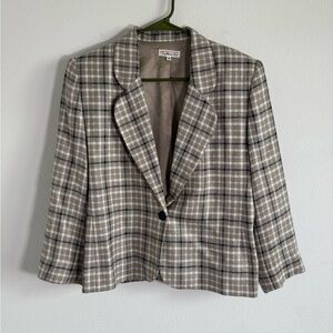 Talbots‎ Women’s Gray Plaid Blazer Size 8